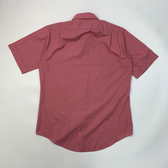 Vintage Levis Button Up Shirt Mens L Large Plum Short Sleeve Cotton Blend Pocket - Picture 3 of 9